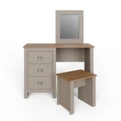 Lancaster 3 Drawer Dressing Table Set With Mirror -Habitat Store 30705702 alt04
