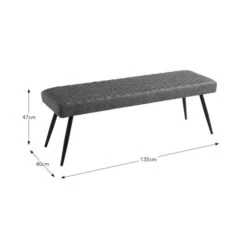 Montreal 2 Seater Dining Bench, Faux Leather, 135cm -Habitat Store 30711385 alt09