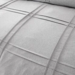 Denver Marl Grey Pintuck Duvet Cover And Pillowcase Set -Habitat Store 30711778 alt04