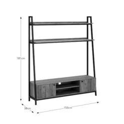Fulton Pine Ladder Shelf TV Unit For TVs Up To 60" -Habitat Store 30712487 alt09