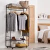 Black Metal Clothes Rail With Shelving 1 Black Metal Clothes Rail With Shelving -Habitat Store 30712573