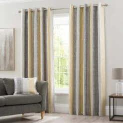 Sadie Stripe Eyelet Curtains -Habitat Store 30721450 alt01