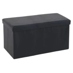 Faux Leather Ottoman Black 9 Faux Leather Ottoman Black -Habitat Store 30723928 alt03