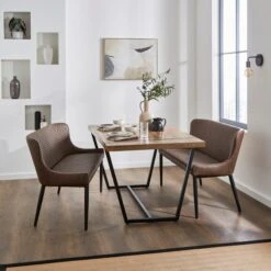 Montreal 2 Seater Dining Bench, Faux Leather, 133cm -Habitat Store 30730076