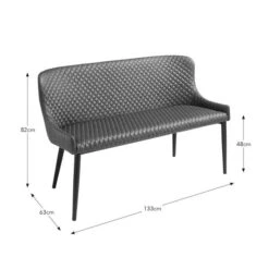 Montreal 2 Seater Dining Bench, Faux Leather, 133cm -Habitat Store 30730076 alt09