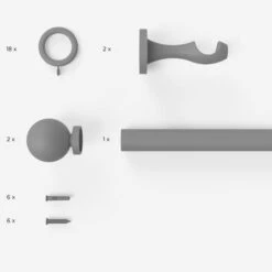 Enzo Fixed Wooden Curtain Pole With Rings -Habitat Store 30735616 alt09