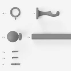 Enzo Fixed Wooden Curtain Pole With Rings -Habitat Store 30735623 alt09