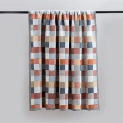 Super Soft Mini Squares Orange Throw -Habitat Store 30753840 alt01