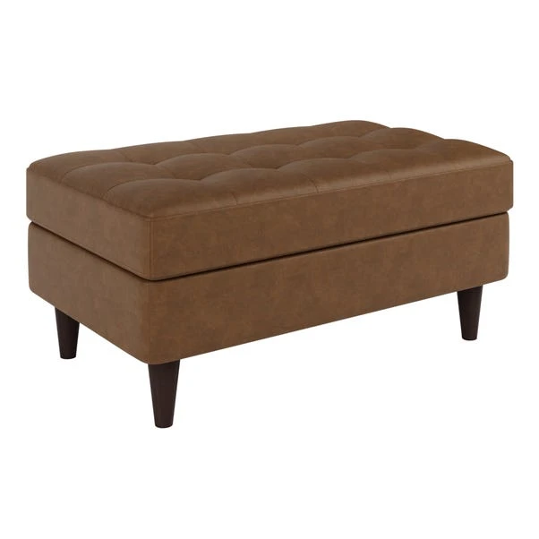 Zoe Mocha Faux Leather Storage Footstool 4 Zoe Mocha Faux Leather Storage Footstool - Image 2