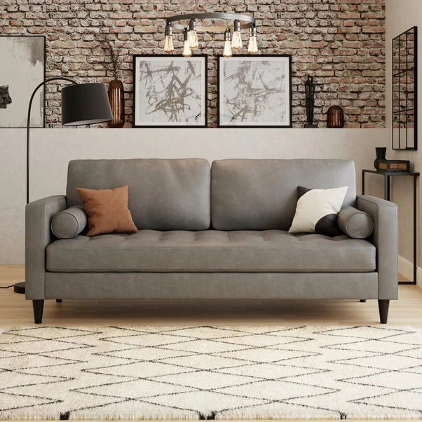 Zoe Distressed Faux Leather 3 Seater Sofa 12 Zoe Distressed Faux Leather 3 Seater Sofa - Image 10