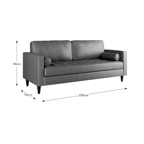 Zoe Distressed Faux Leather 3 Seater Sofa 20 Zoe Distressed Faux Leather 3 Seater Sofa - Image 18