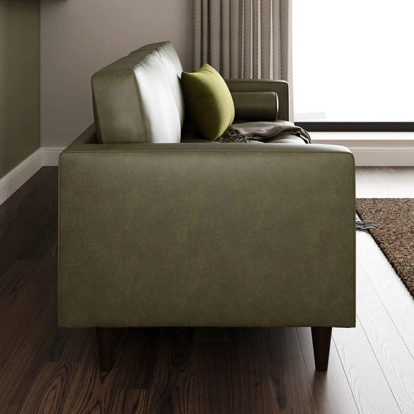 Zoe Distressed Faux Leather 3 Seater Sofa 6 Zoe Distressed Faux Leather 3 Seater Sofa - Image 4