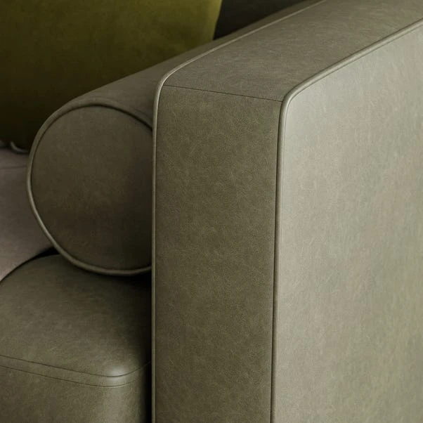 Zoe Distressed Faux Leather 3 Seater Sofa 9 Zoe Distressed Faux Leather 3 Seater Sofa - Image 7