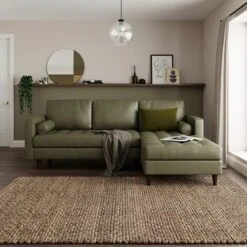 Zoe Distressed Faux Leather Corner Chaise -Habitat Store 30766235 alt03