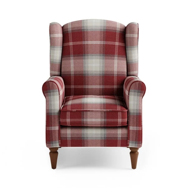 Oswald Check Wingback Armchair 15 Oswald Check Wingback Armchair - Image 13