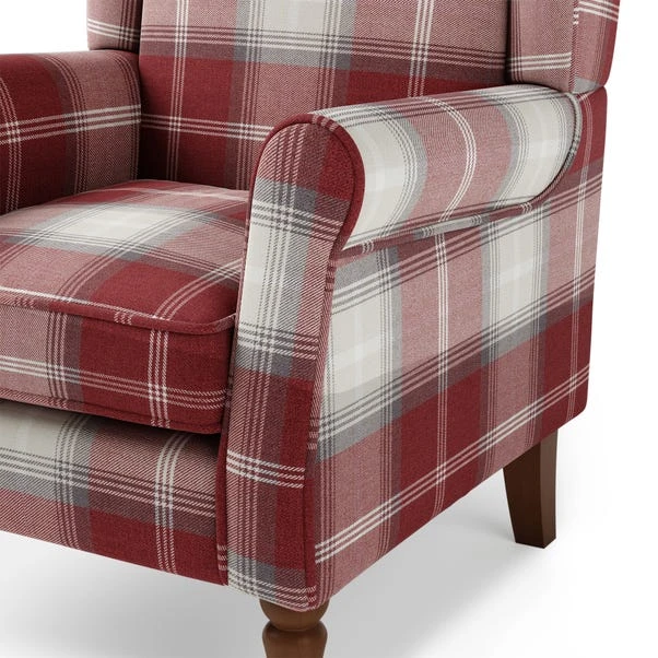 Oswald Check Wingback Armchair 18 Oswald Check Wingback Armchair - Image 16