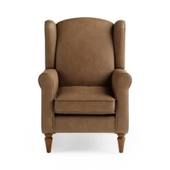 Oswald Distressed Faux Leather Wingback Armchair 11 Oswald Distressed Faux Leather Wingback Armchair -Habitat Store 30766646 alt02