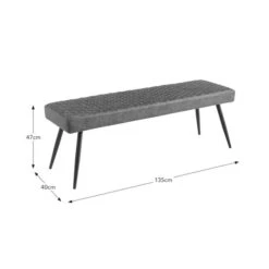 Montreal 2 Seater Dining Bench, Faux Leather, 135cm -Habitat Store 30769044 alt09