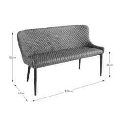 Montreal 2 Seater Dining Bench, Faux Leather, 133cm -Habitat Store 30769052 alt09