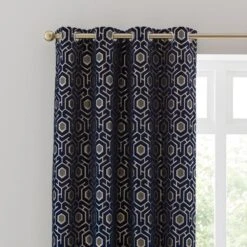 Geo Cut Velvet Eyelet Curtains -Habitat Store 30769451