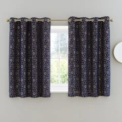 Geo Cut Velvet Eyelet Curtains -Habitat Store 30769451 alt05