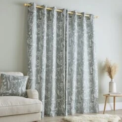 Meadow Jacquard Eyelet Curtains 35 Meadow Jacquard Eyelet Curtains -Habitat Store 30769650 alt04