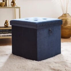 Velvet Cube Ottoman -Habitat Store 30769868