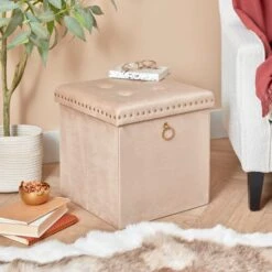 Velvet Cube Ottoman -Habitat Store 30769870