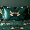 Luxe Cranes Emerald Oxford Pillowcase 1 Luxe Cranes Emerald Oxford Pillowcase -Habitat Store 30771552