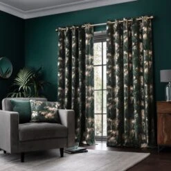 Velour Trees Eyelet Curtains -Habitat Store 30772394 alt01