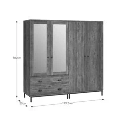 Fulton 4 Door Wardrobe, Pine -Habitat Store 30773038 alt09