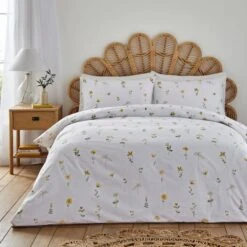 Pressed Floral Duvet Cover And Pillowcase Set -Habitat Store 30783519
