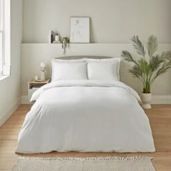 Super Soft Microfibre Plain Duvet Cover And Pillowcase Set -Habitat Store 30791757