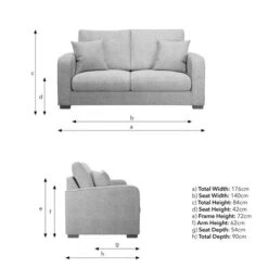 Carson Small Chunky Chenille 3 Seater Sofa -Habitat Store 30792415 alt09