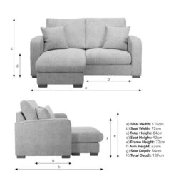 Carson Small Chunky Chenille Reversible Corner Chaise -Habitat Store 30792416 alt09