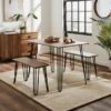 Bella 4 Seater Rectangular Hairpin Leg Dining Table With 2 Benches -Habitat Store 30793847