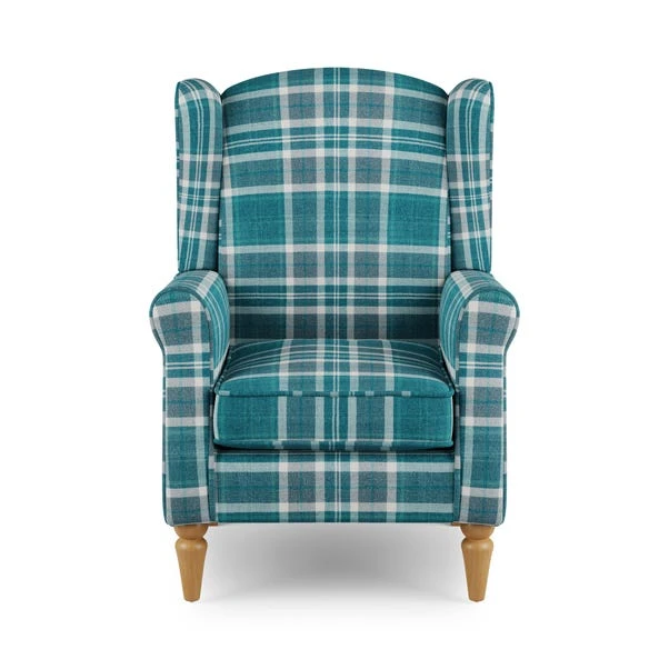Oswald Check Wingback Armchair 4 Oswald Check Wingback Armchair - Image 2