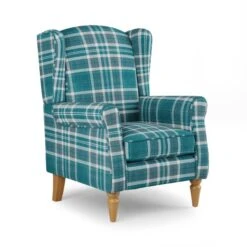Oswald Check Wingback Armchair 24 Oswald Check Wingback Armchair -Habitat Store 30794629 alt02