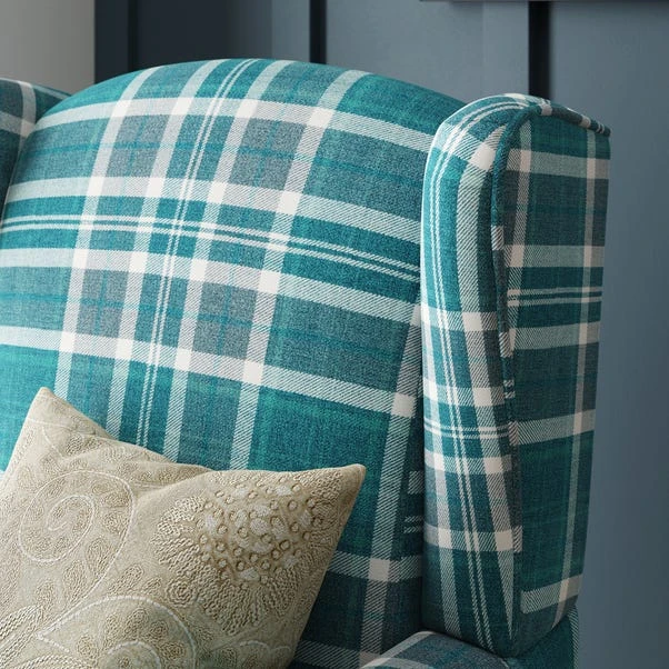 Oswald Check Wingback Armchair 6 Oswald Check Wingback Armchair - Image 4