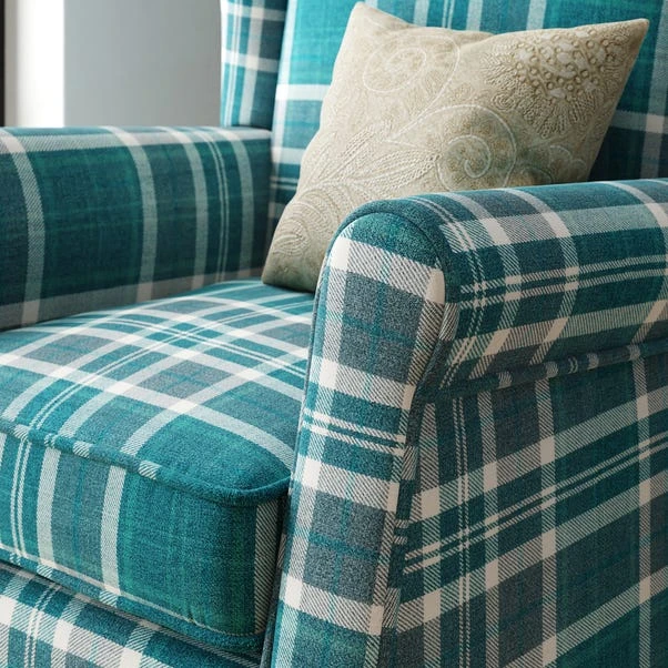 Oswald Check Wingback Armchair 7 Oswald Check Wingback Armchair - Image 5