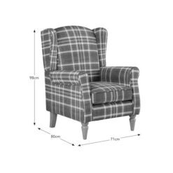 Oswald Check Wingback Armchair 30 Oswald Check Wingback Armchair -Habitat Store 30794629 alt09