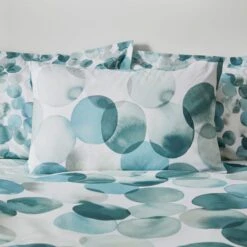 Watercolour Circles Teal Duvet Cover And Pillowcase Set -Habitat Store 30798230 alt02