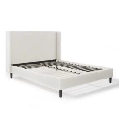 Alara Pleated Teddy Fabric Bed Frame -Habitat Store 30800163 alt07