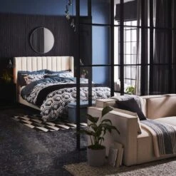 Alara Pleated Teddy Fabric Bed Frame -Habitat Store 30800163 alt08