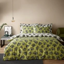 Modern Ginko Fern Duvet Cover And Pillowcase Set 21 Modern Ginko Fern Duvet Cover And Pillowcase Set -Habitat Store 30801179 alt01