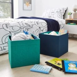Set Of 2 Kids Foldable Cube Storage
