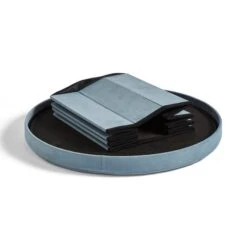 Velvet Large Round Ottoman, Pacific Blue 16 Velvet Large Round Ottoman, Pacific Blue -Habitat Store 30801741 alt06