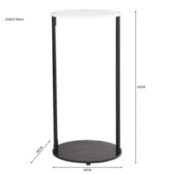 Aiko Side Table With 1 LED Light, Black And Marble Effect -Habitat Store 30802418 alt05