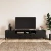 Fulton Extra Wide TV Unit, Black For TVs Up To 80"