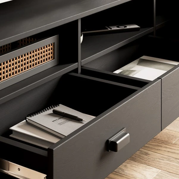 Fulton Extra Wide TV Unit, Black For TVs Up To 80" 5 Fulton Extra Wide TV Unit, Black For TVs Up To 80" - Image 3